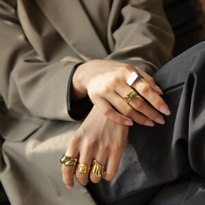 Irregular titanium steel ring