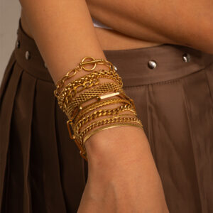 Gold Chain Bracelet Stack
