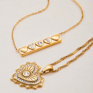Titanium steel layered necklace